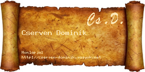 Cserven Dominik névjegykártya